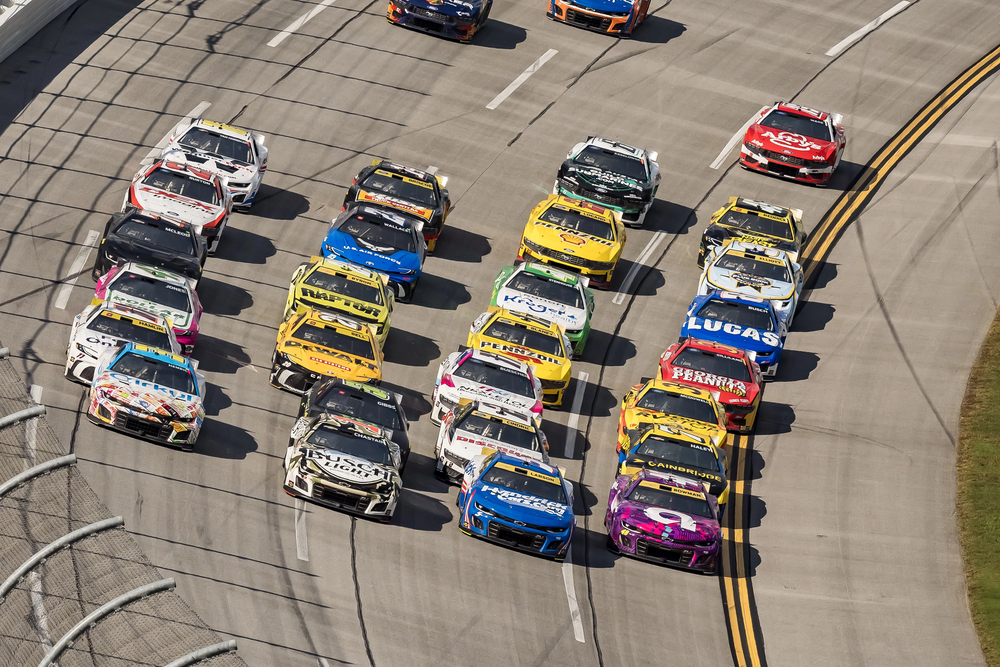 NASCAR Cup Series driver, ROSS CHASTAIN (1) races through the turns during the YellaWood Pressure Treated Pine 500 at Talladega Superspeedway in Lincoln, AL. — Photo by actionsports